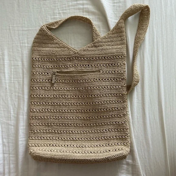 Crotchet Tan Crossbody Bag - Picture 3 of 5